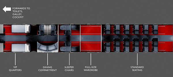 VIP compartment layout 600